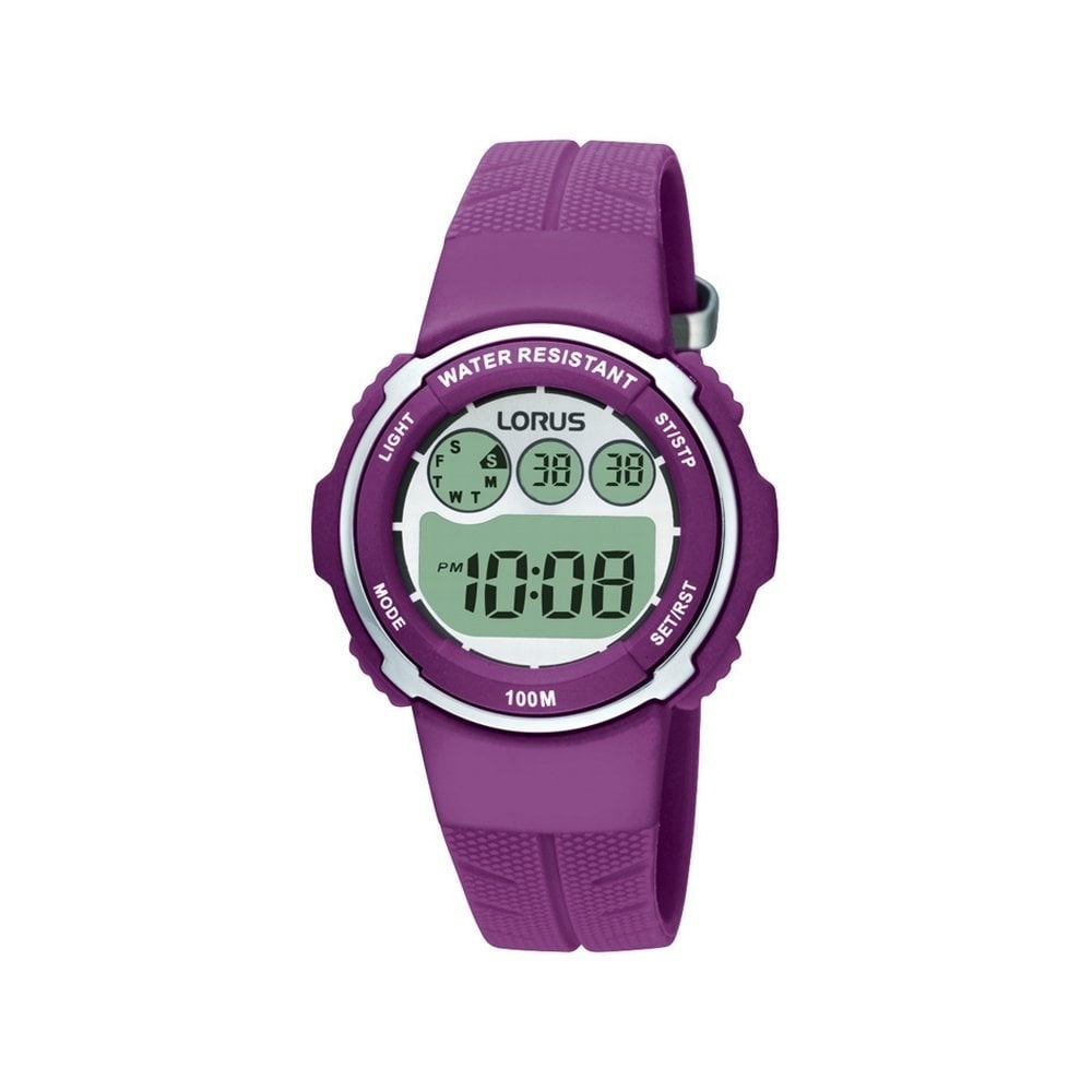 LORUS PURPLE DIGITAL WATCH WITH ALARM