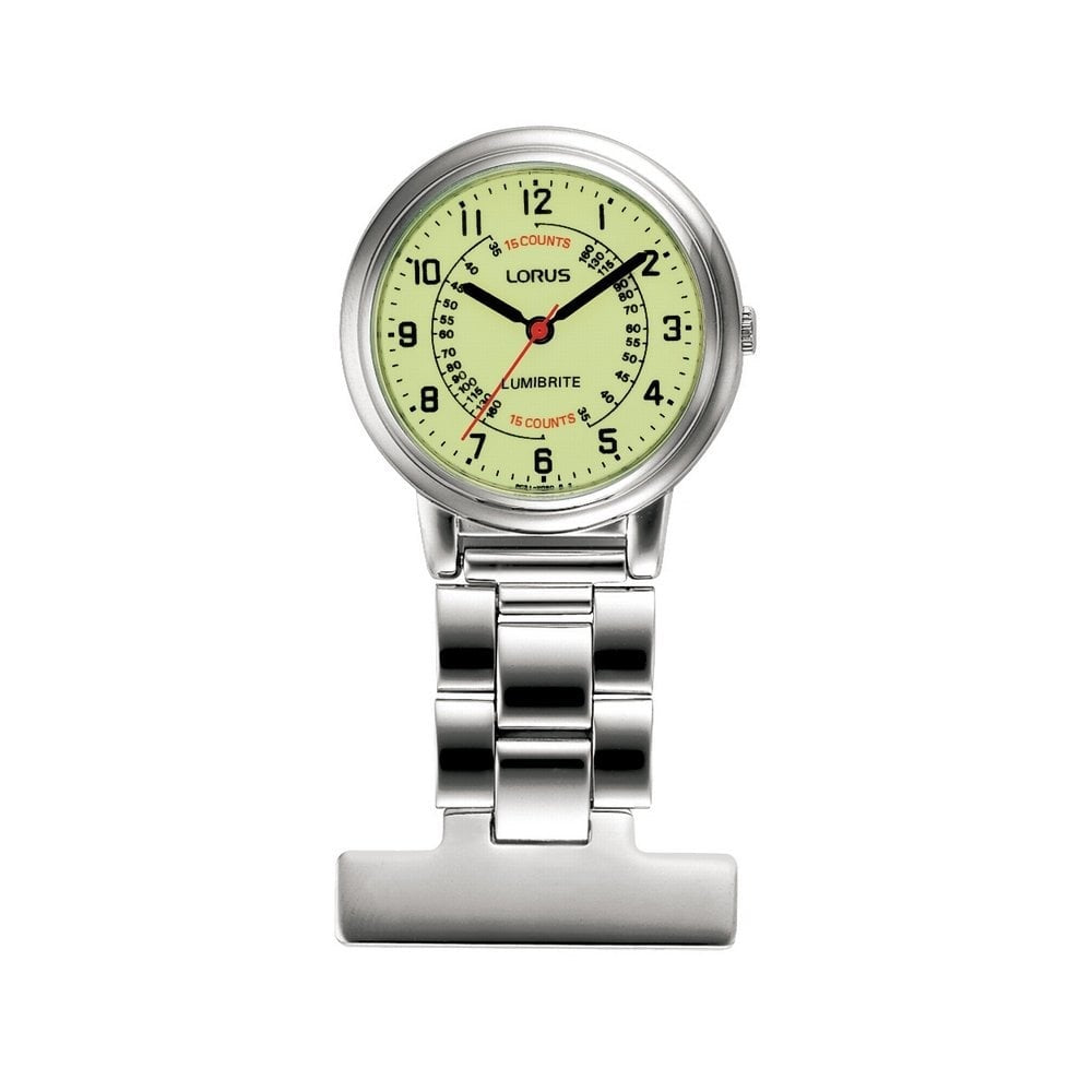 LORUS STAINLESS STEEL NURSES FOB WATCH