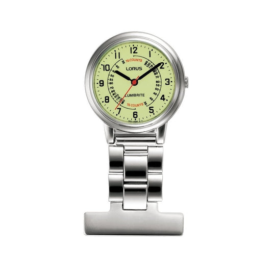 LORUS STAINLESS STEEL NURSES FOB WATCH