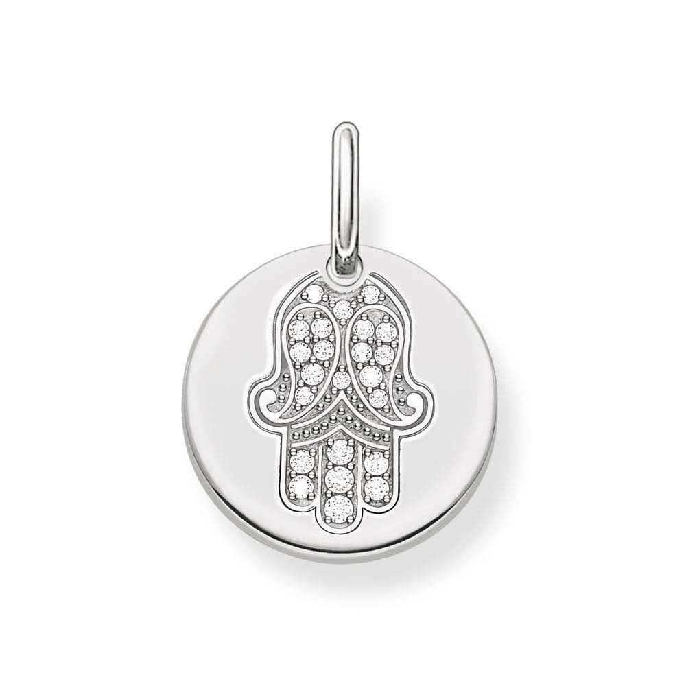 LOVE BRIDGE STERLING SILVER HAND OF FATIMA PENDANT WITH CUBIC ZIRCONIA
