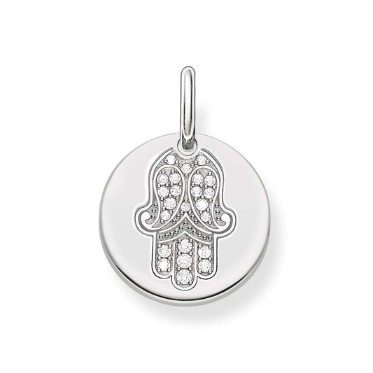 LOVE BRIDGE STERLING SILVER HAND OF FATIMA PENDANT WITH CUBIC ZIRCONIA