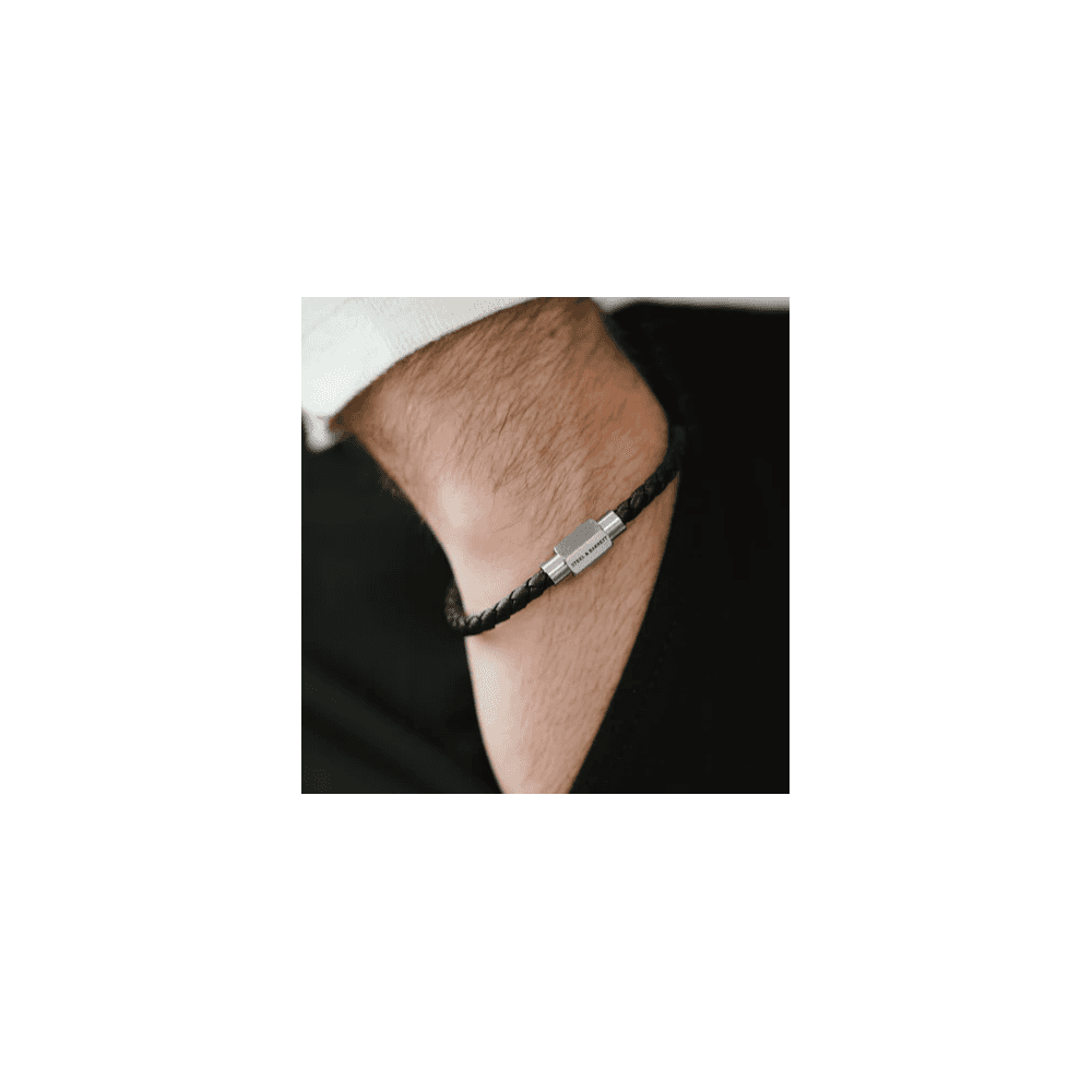 LUKE LANDON BLACK LEATHER BRACELET