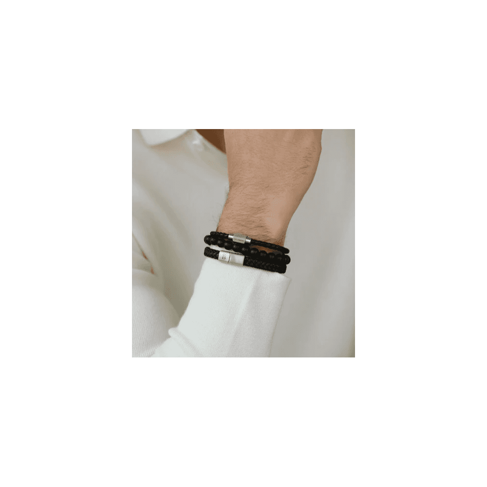LUKE LANDON BLACK LEATHER BRACELET