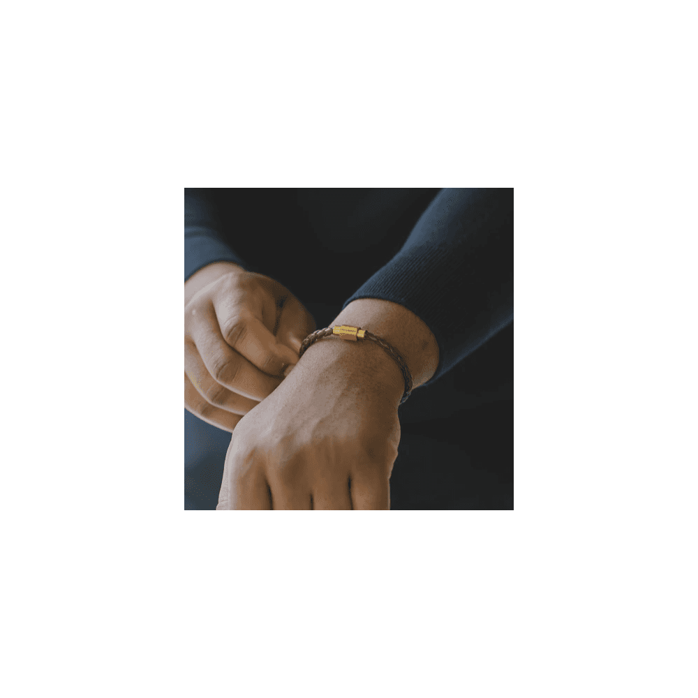 LUKE LANDON LIGHT BROWN LEATHER BRACELET