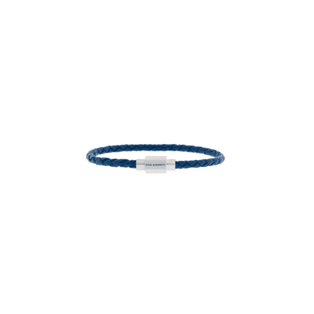 LUKE LANDON NAVY LEATHER BRACELET
