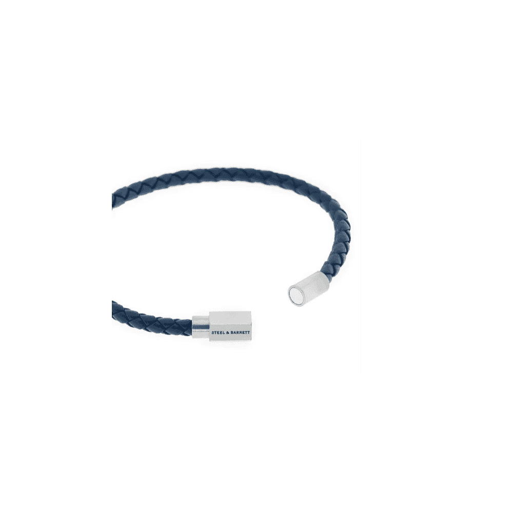 LUKE LANDON NAVY LEATHER BRACELET