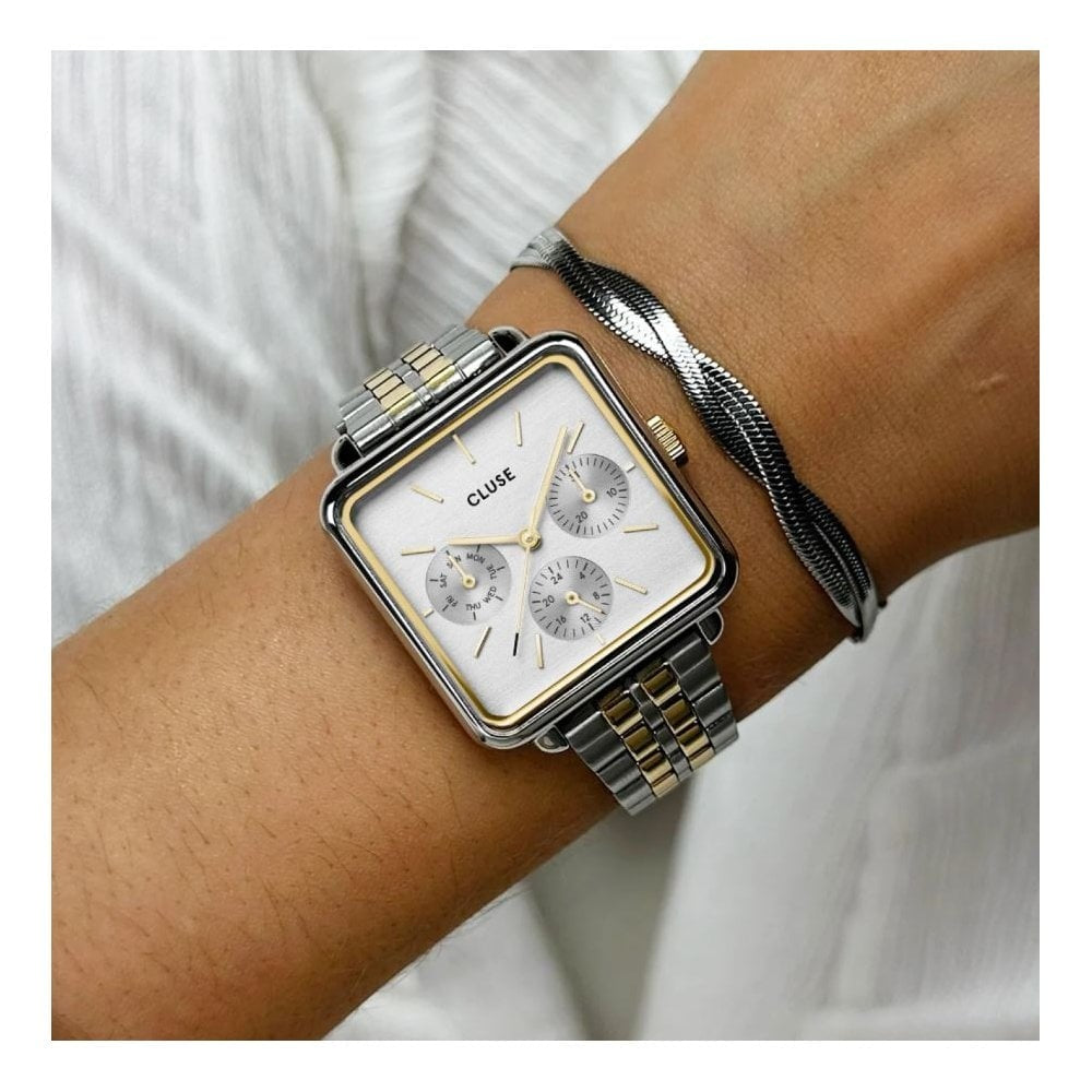 La Tétragone, Chronograph, Ladies Two-Toned Stainless Steel Watch
