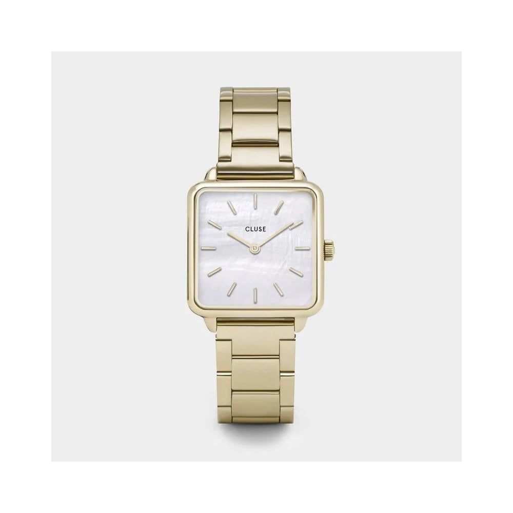 La Tétragone Steel White Pearl, Gold Colour Ladies Watch