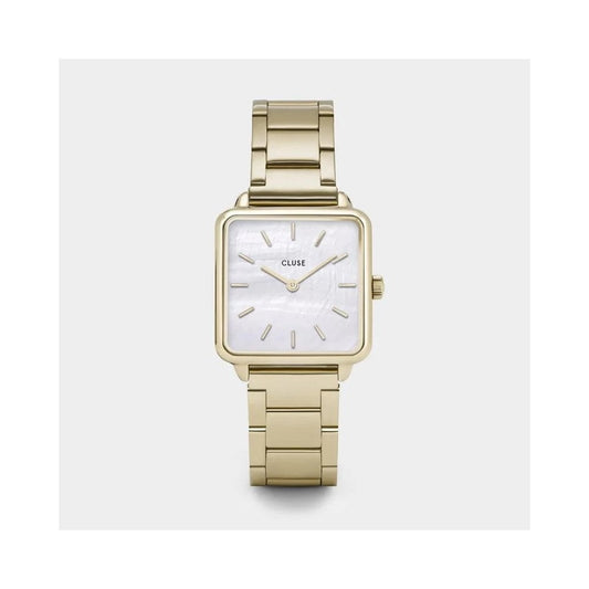 La Tétragone Steel White Pearl, Gold Colour Ladies Watch