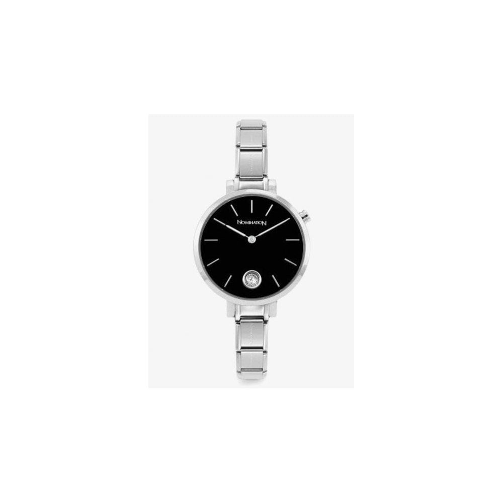 Ladies Composable Time Black Cubic Zirconia Dial Bracelet Watch