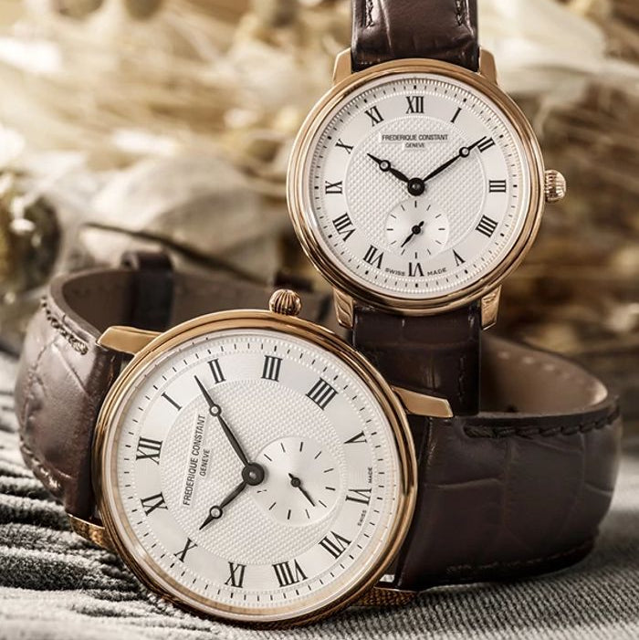 Frederique Constant Classics Slimline Small Seconds Ladies Brown Leather Watch