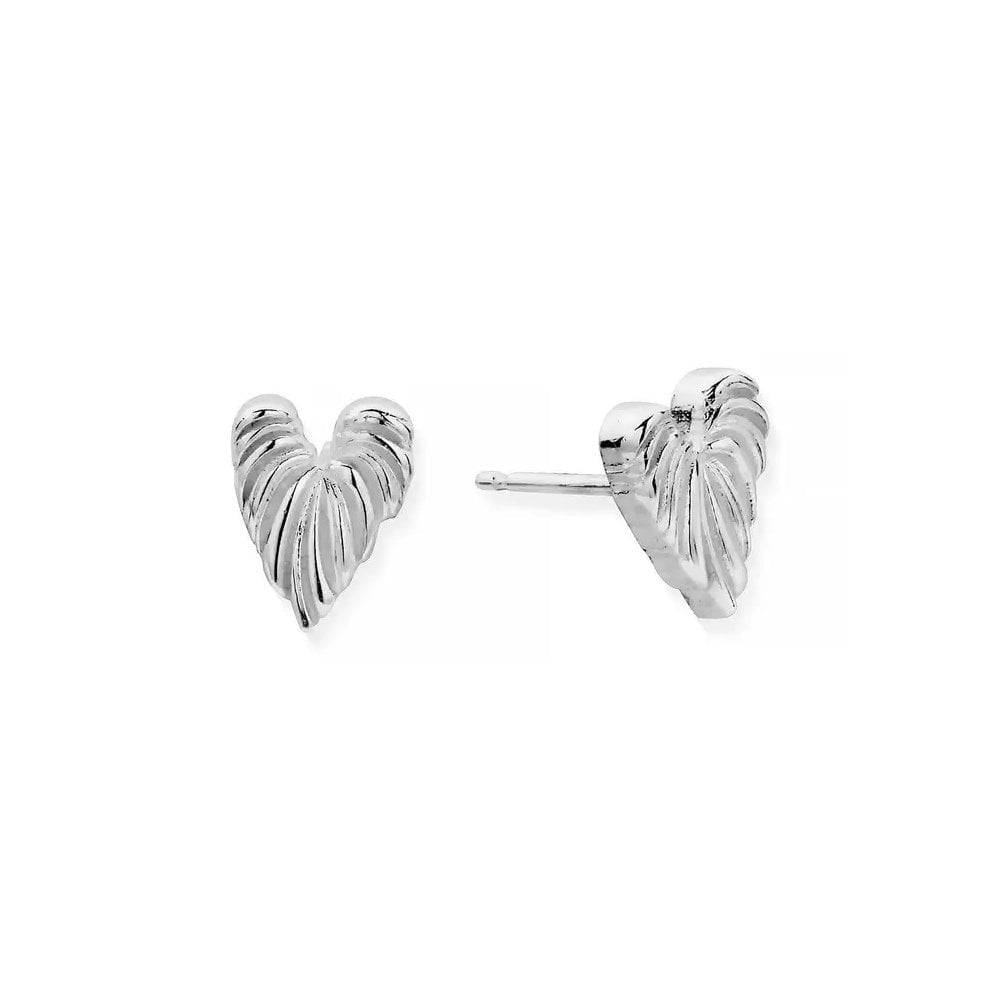 Leaf Heart Stud Earrings