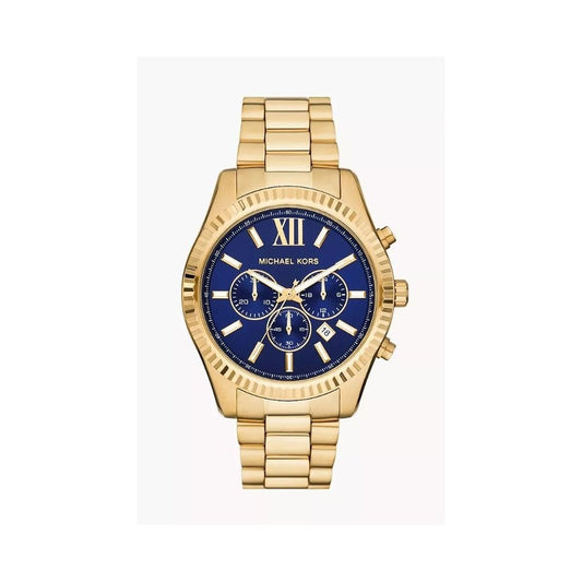 Lexington, Chronograph, Navy Dial, Gents Gold-Tone Stainless Steel Watch