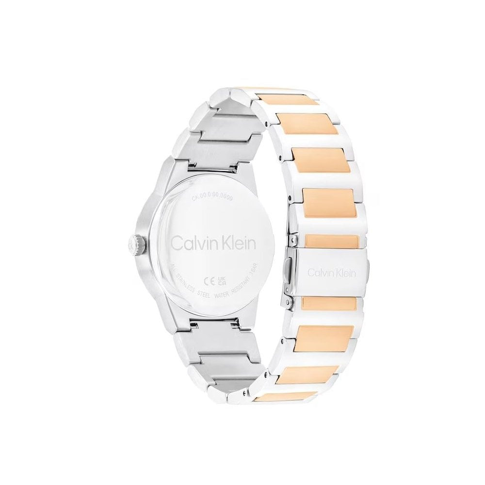 Linear Elegance Two-Tone Ladies Stainless Steel Watch