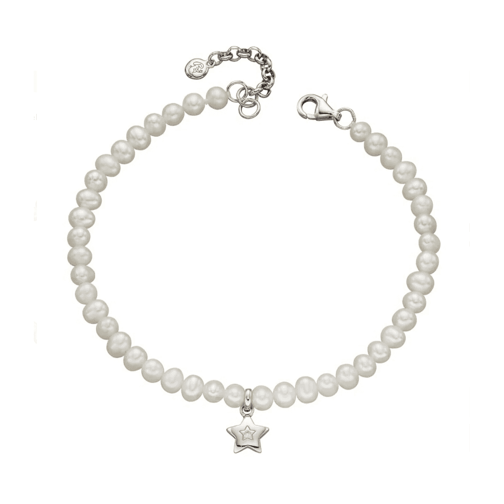 Little Star Madison Pearl Bracelet with Diamond Star Charm