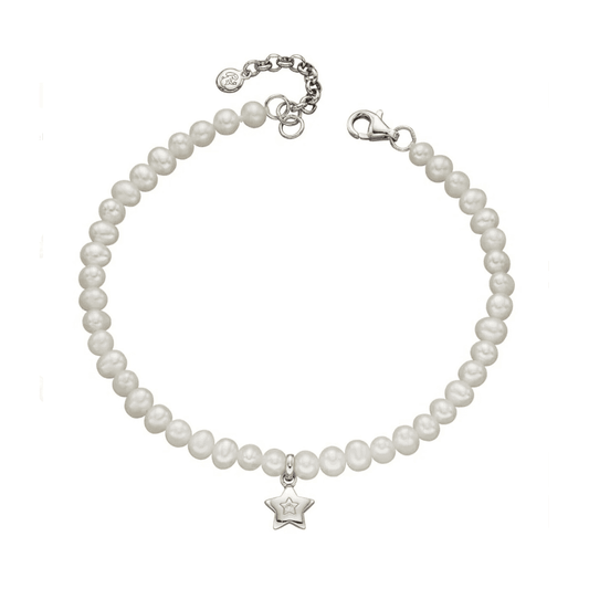 Little Star Madison Pearl Bracelet with Diamond Star Charm