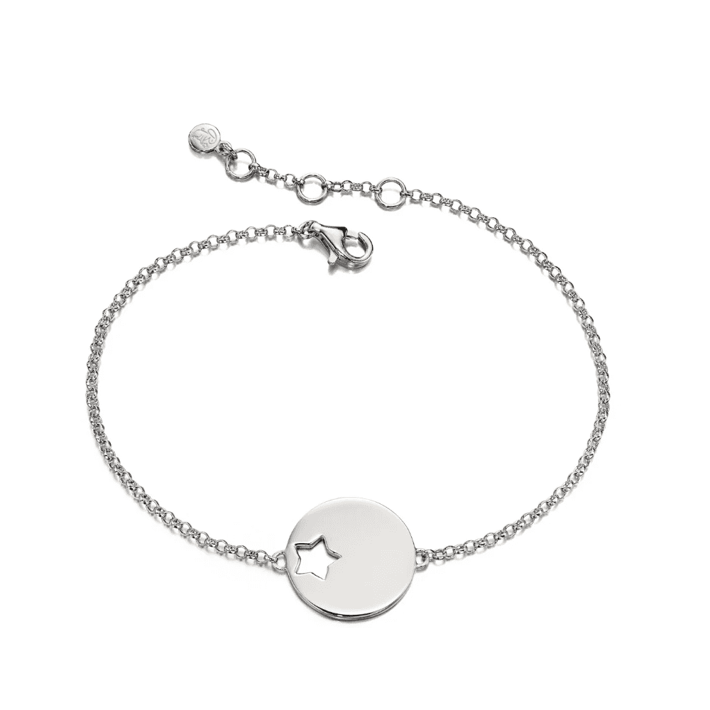 Little Star Sterling Silver Star Disc Zoe Bracelet
