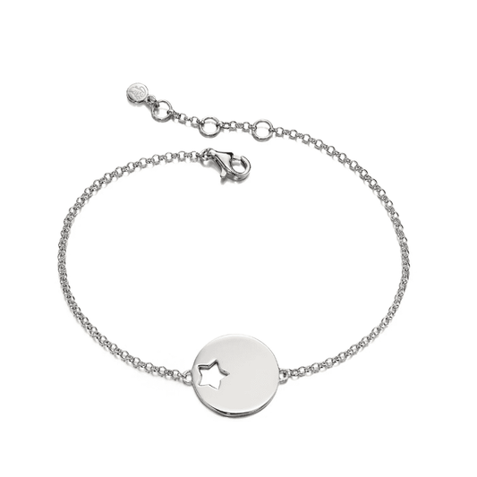 Little Star Sterling Silver Star Disc Zoe Bracelet