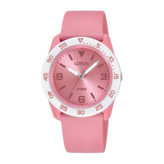 Lorus Childrens Pink Resin Strap Watch 