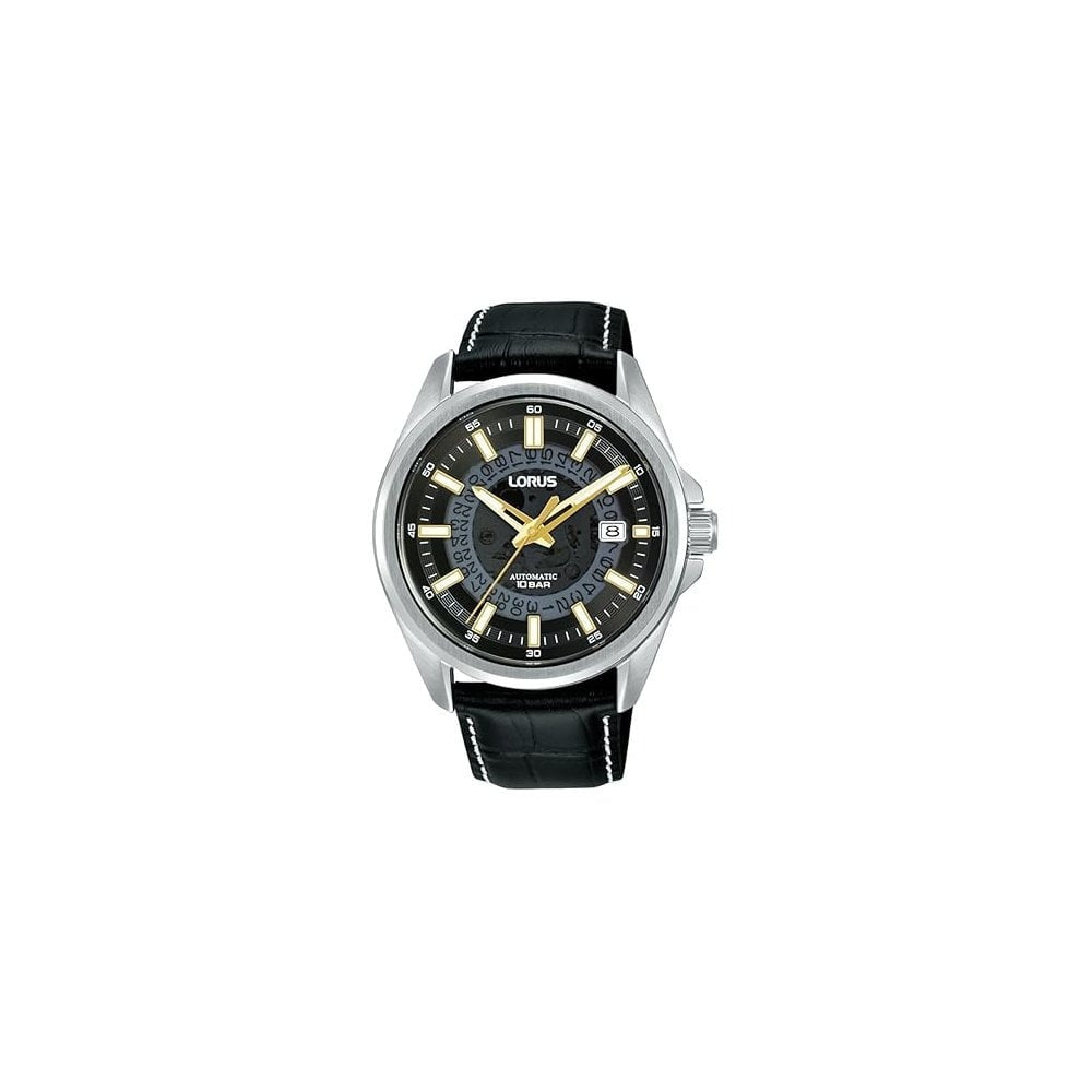 Lorus Gents Black Leather Watch