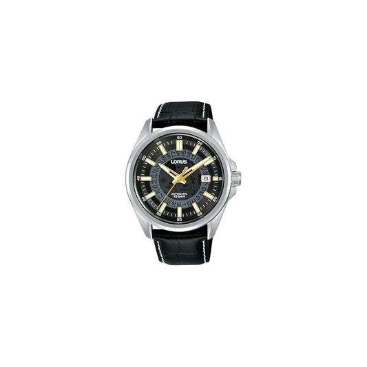 Lorus Gents Black Leather Watch