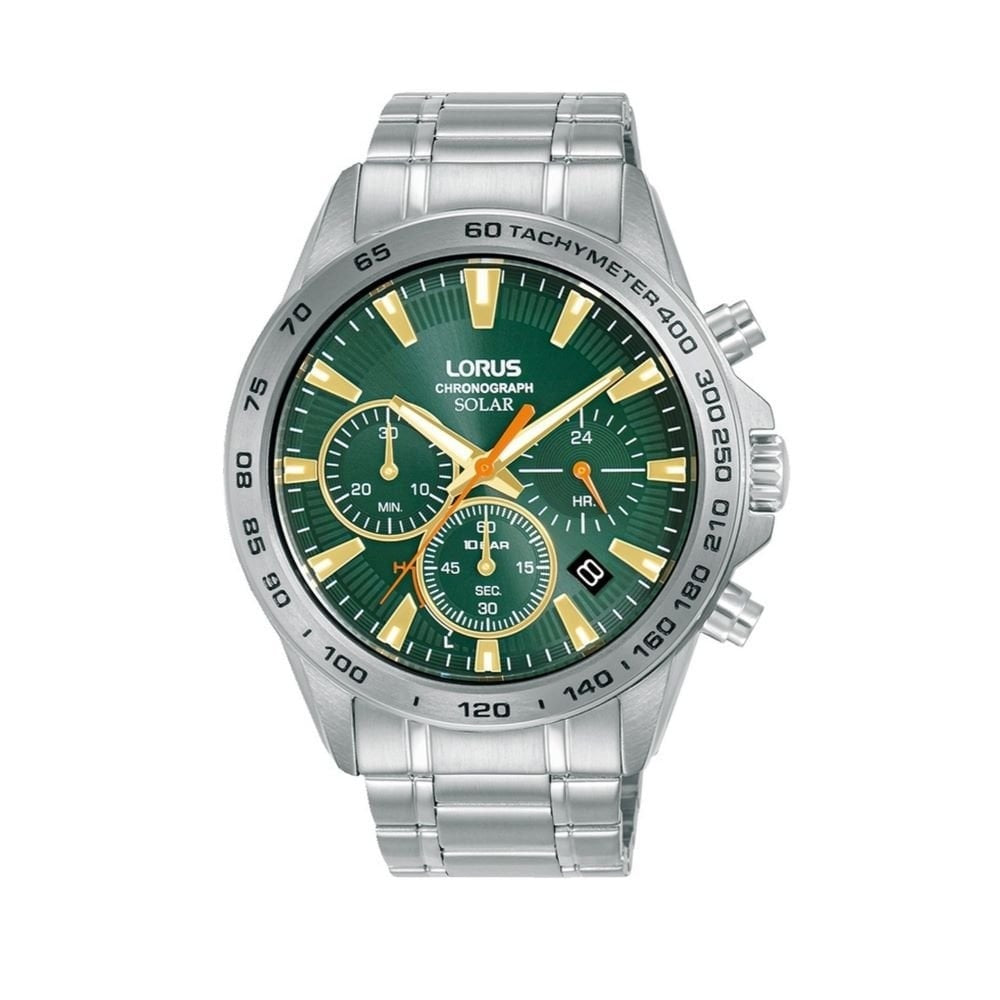 Lorus Gents Sports Solar Chronograph Stainless Steel Watch
