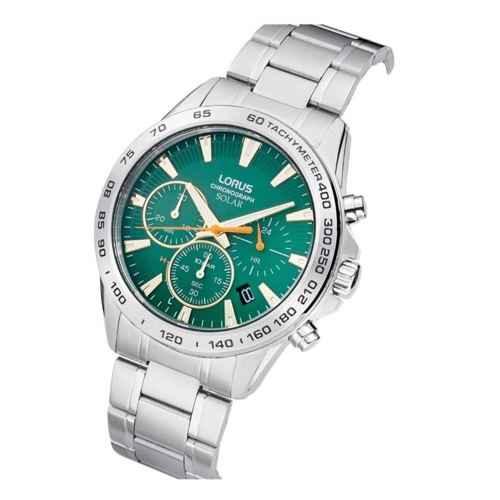 Lorus Gents Sports Solar Chronograph Stainless Steel Watch