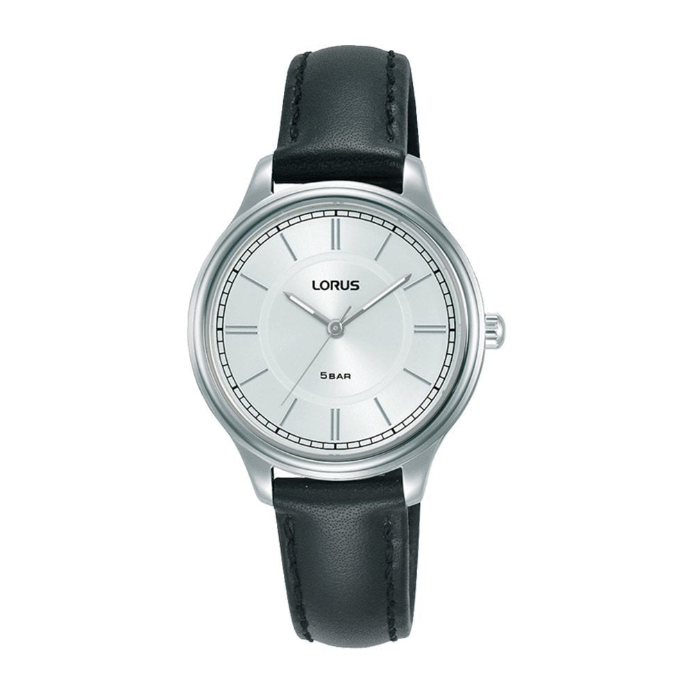 Lorus Ladies Black Leather Watch