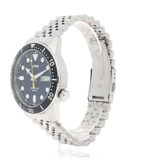 Lorus Mens AUTOMATIC Steel Navy Analogue Dial Watch 