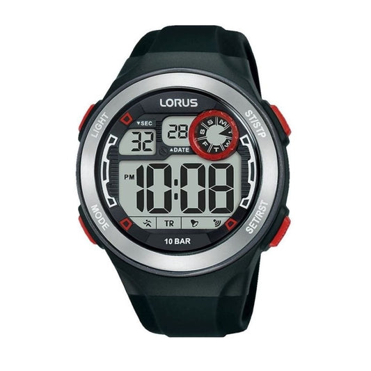 Lorus Mens Boys Black Silicon Multi Function Watch 