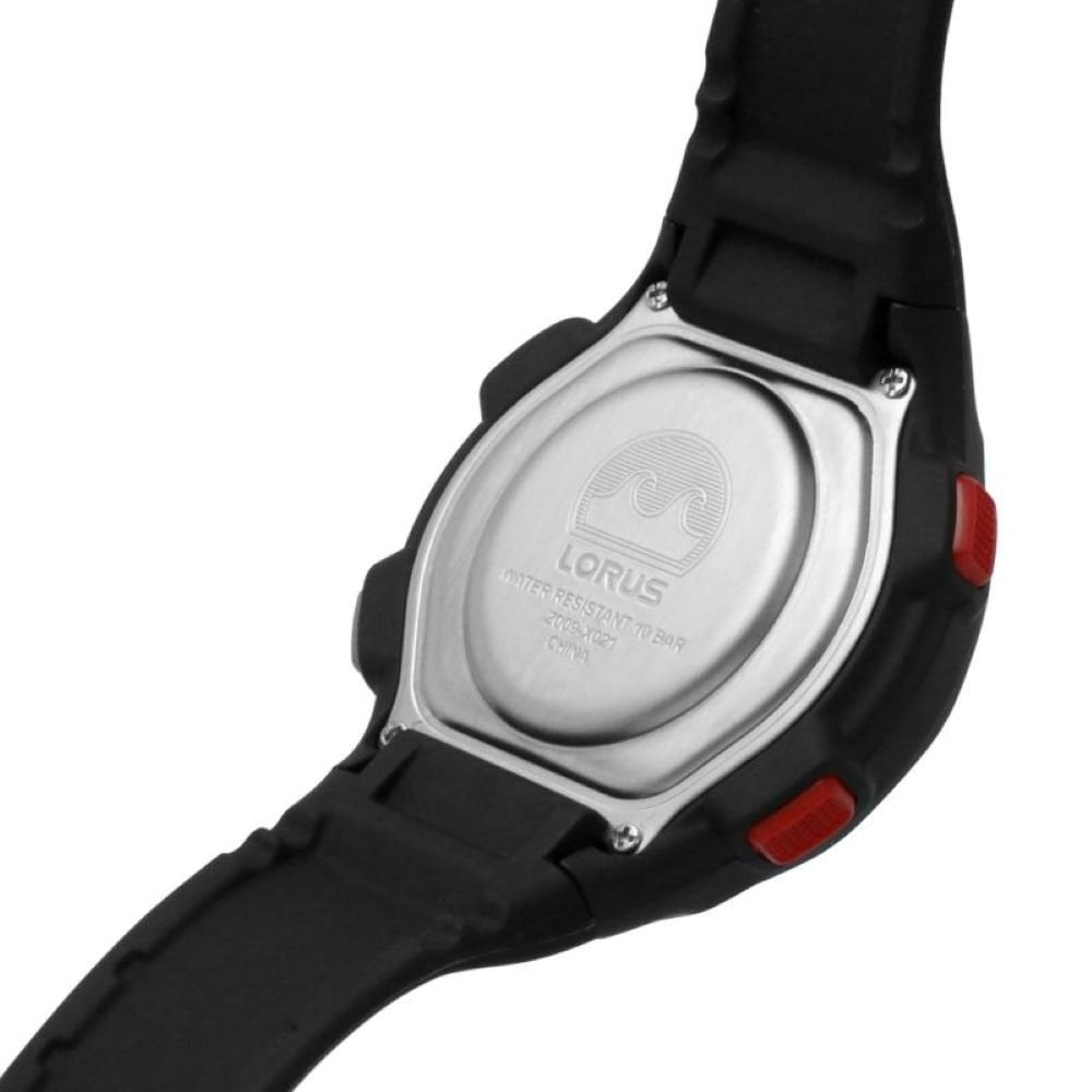 Lorus Mens Boys Black Silicon Multi Function Watch 