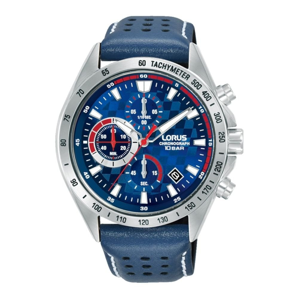 Lorus Mens Leather Chronograph Watch 