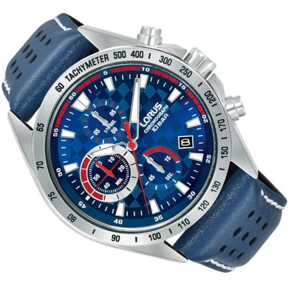 Lorus Mens Leather Chronograph Watch 