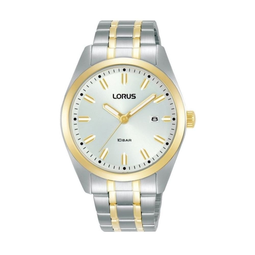 Lorus Mens Steel And Gold Analogue Dial Bracelet Watch 