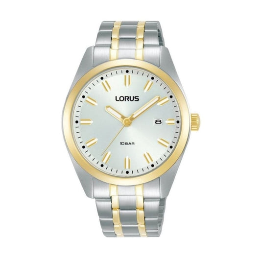 Lorus Mens Steel And Gold Analogue Dial Bracelet Watch 
