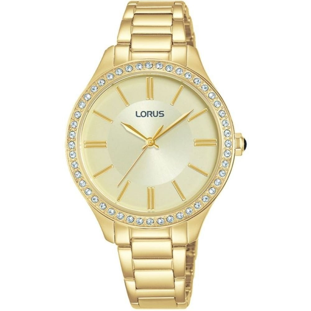 Lorus Womens Gold Analogue Champagne Dial Watch 