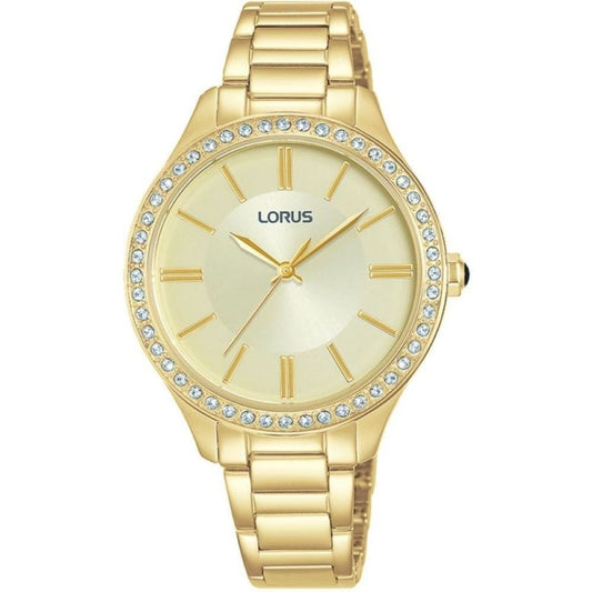Lorus Womens Gold Analogue Champagne Dial Watch 