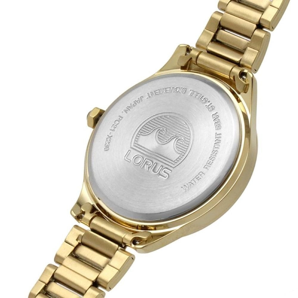 Lorus Womens Gold Analogue Champagne Dial Watch 