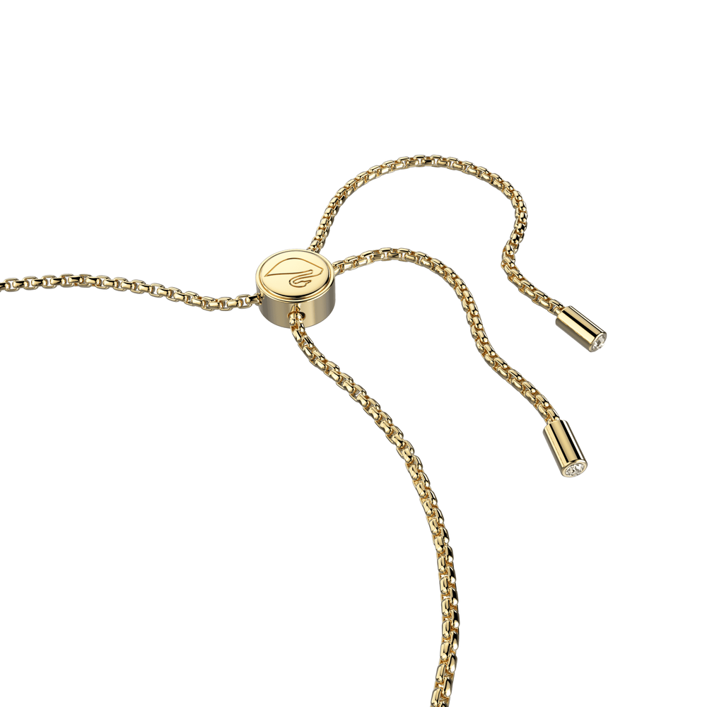 Lovely bracelet, Heart, White, Gold-tone plated