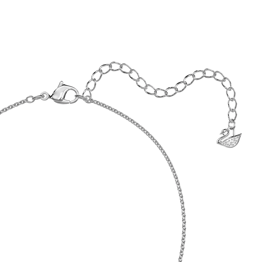 Lovely necklace, Heart, White, Rhodium plated