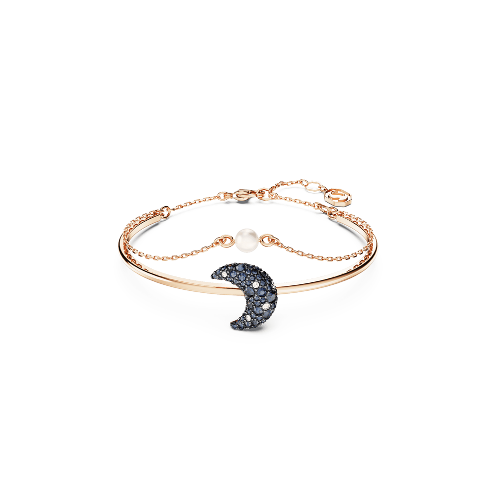 Luna bangle Moon, Multicoloured, Rose gold-tone plated