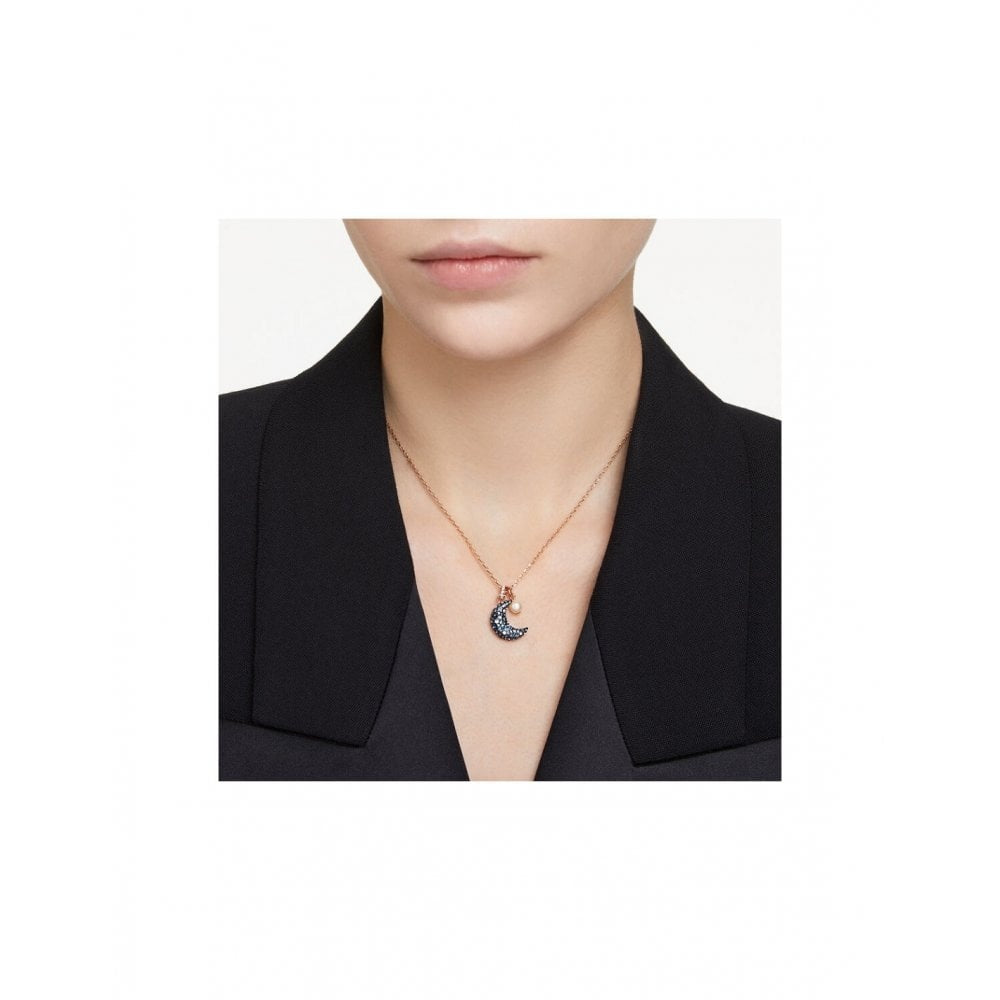 Luna pendant Moon, Multicoloured, Rose gold-tone plated