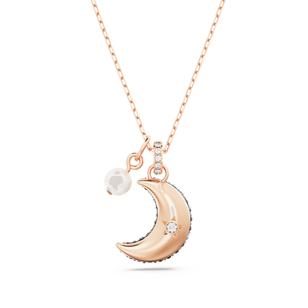 Luna pendant Moon, Multicoloured, Rose gold-tone plated