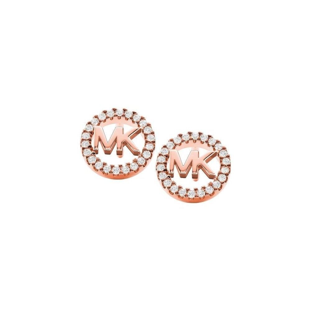 M KORS EARRINGS ROSE LOGO