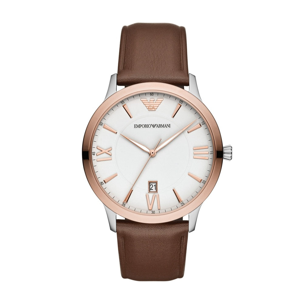 MAN THREE-HANDS LEATHER WATCH
