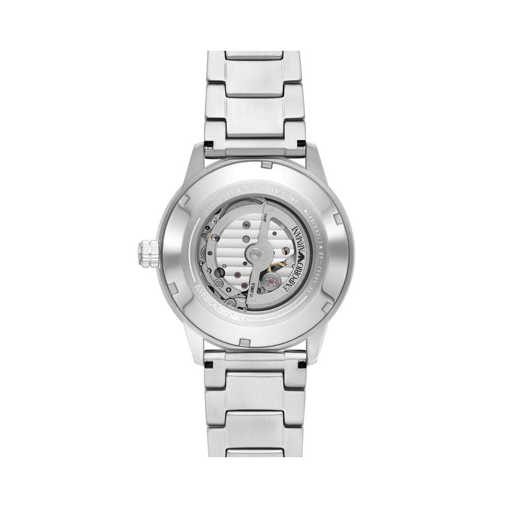 MARIO OPEN FACED MECHANICAL GENTS BRACELET WATCH WITH BLUE DIAL