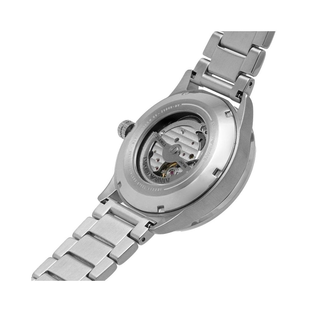 MARIO OPEN FACED MECHANICAL GENTS BRACELET WATCH WITH BLUE DIAL