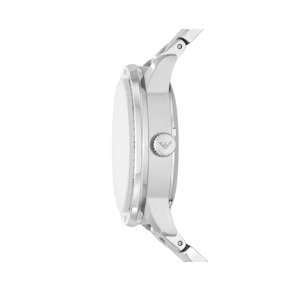 MARIO OPEN FACED MECHANICAL GENTS BRACELET WATCH WITH BLUE DIAL