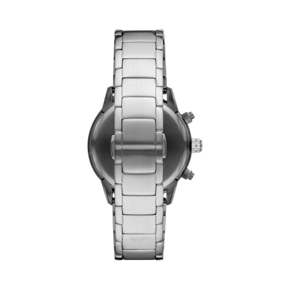MARIO STAINLESS STEEL CHRONOGRAPH GENTS BRACELET WATCH WITH BLACK DIAL