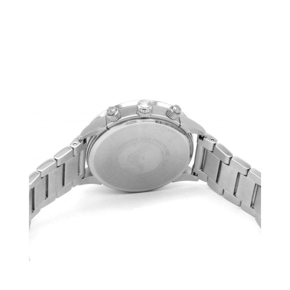 MARIO STAINLESS STEEL CHRONOGRAPH GENTS BRACELET WATCH WITH BLACK DIAL